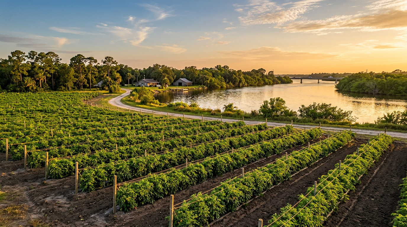 Ruskin Florida rural Tampa Bay scene with Little Manatee River