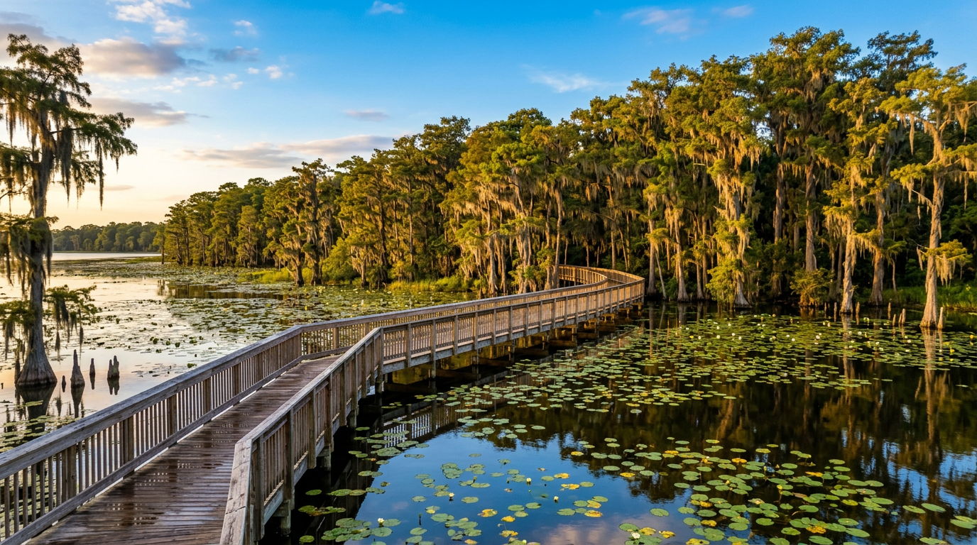 Seminole Florida Lake Seminole Park with cypress boardwalk