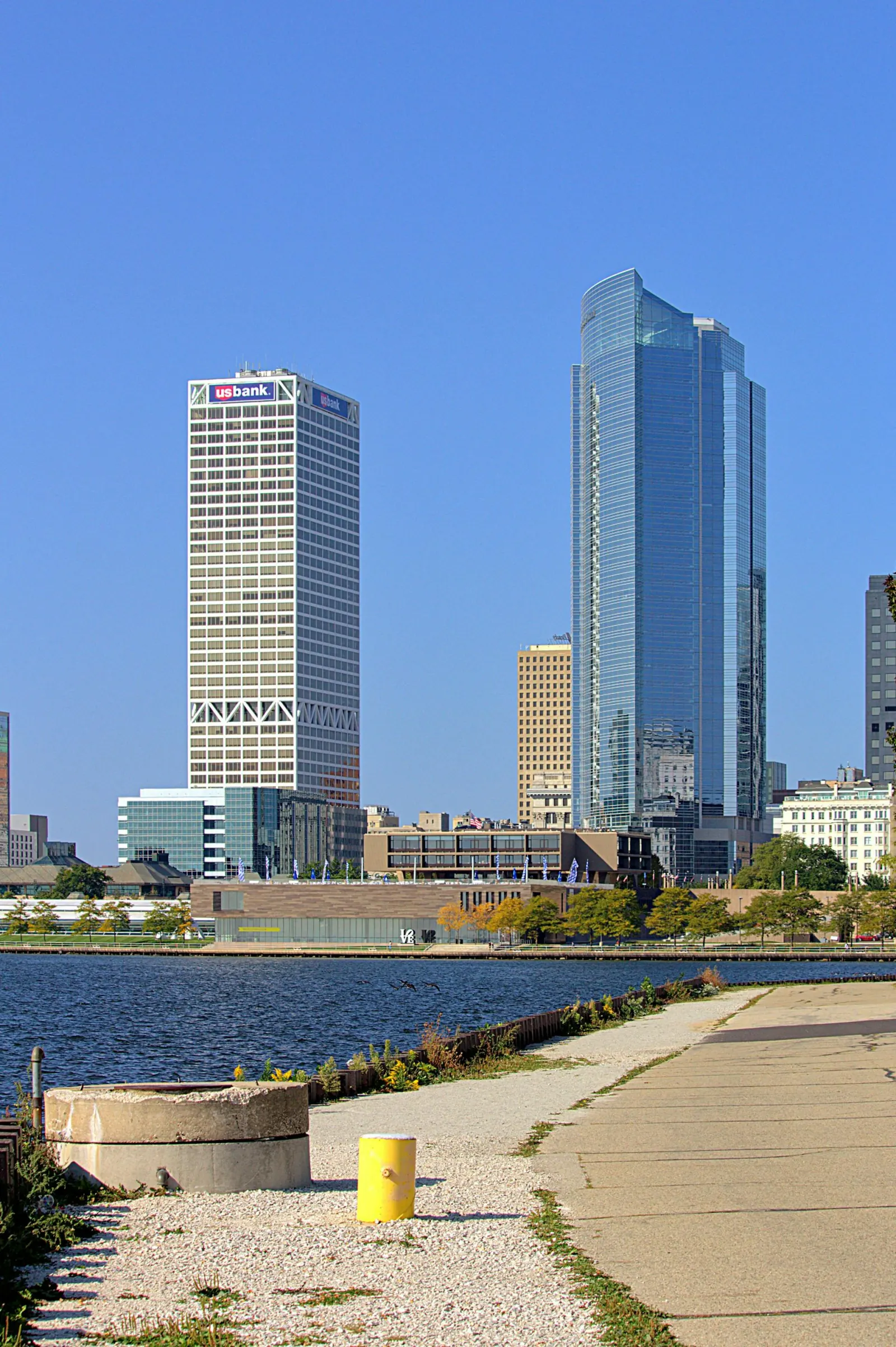 Downtown Milwaukee, Wisconsin skyline along the Lake Michigan lakefront