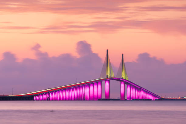 Sunshine Skyway Bridge at dusk — retirement and annuity planning for Apollo Beach, FL waterfront residents