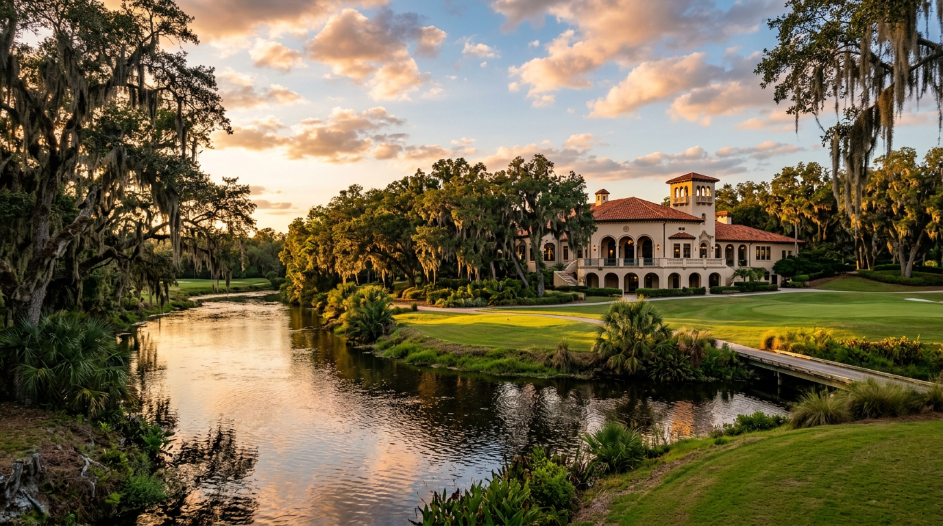 Temple Terrace Florida historic Mediterranean Revival clubhouse on Hillsborough River